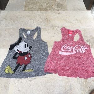 Mickey Mouse tank top and Coca-Cola tank top
